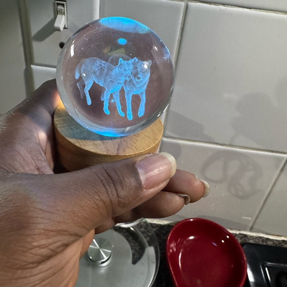 3D Wolf Crystal Night Light
